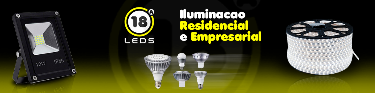 Banner retangular de destaque da loja 18A Leds no santaifigenia.shop