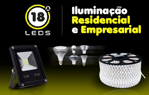 Banner quadrado de destaque da loja 18A Leds no santaifigenia.shop