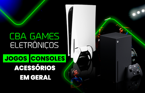 Banner quadrado de destaque da loja CBA Games no santaifigenia.shop