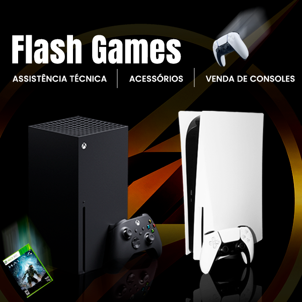 Banner retangular de destaque da loja Flash Games no santaifigenia.shop