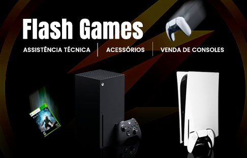 Banner quadrado de destaque da loja Flash Games no santaifigenia.shop