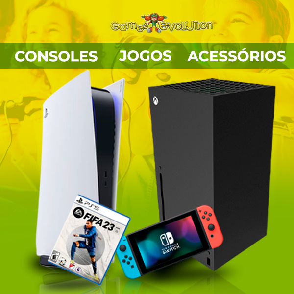 Banner retangular de destaque da loja Games Evolution no santaifigenia.shop