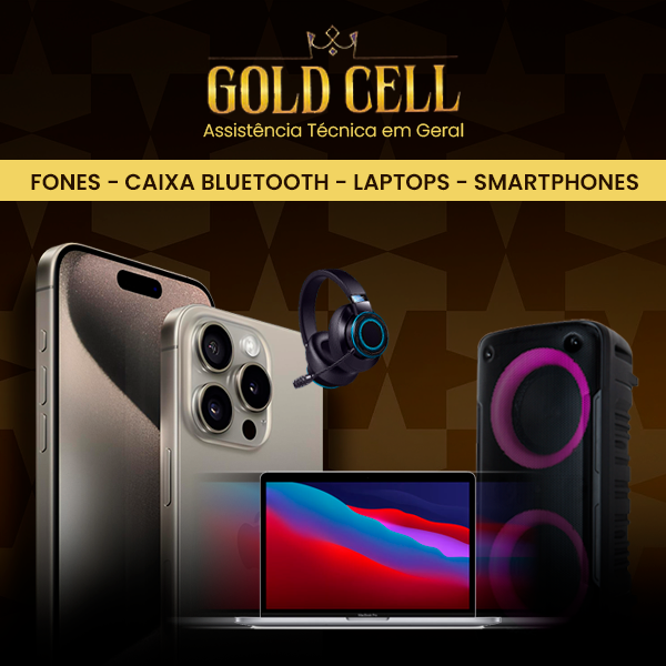 Banner retangular de destaque da loja Gold Cell no santaifigenia.shop