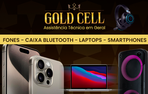 Banner quadrado de destaque da loja Gold Cell no santaifigenia.shop