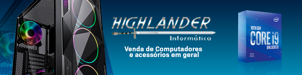 Banner retangular de destaque da loja Highlander Informática no santaifigenia.shop