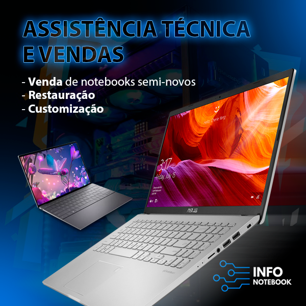 Banner retangular de destaque da loja Info Notebook no santaifigenia.shop