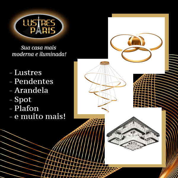 Banner quadrado da loja Lustres Paris no santaifigenia.shop