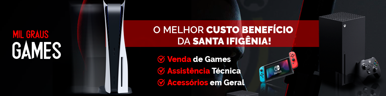 Banner retangular de destaque da loja Mil Graus Games no santaifigenia.shop