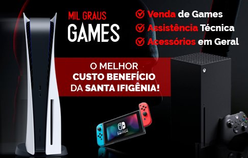 Banner quadrado de destaque da loja Mil Graus Games no santaifigenia.shop