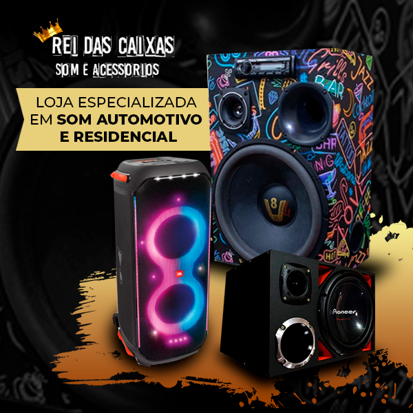 Banner retangular de destaque da loja Rei das Caixas de Som e Acessórios no santaifigenia.shop