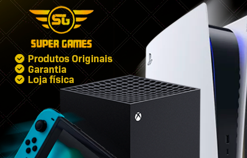 Banner quadrado de destaque da loja Super Games no santaifigenia.shop